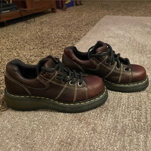 Dr Martens Brown Oxford Platform Loafers